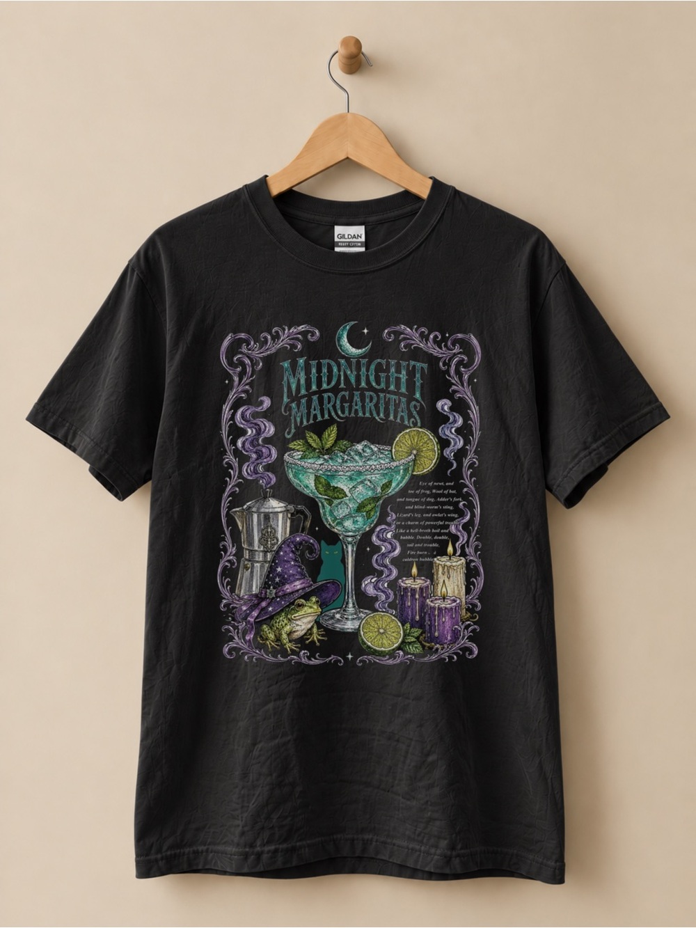Midnight Margaritas Tee Witch Halloween Unisex T-shirt